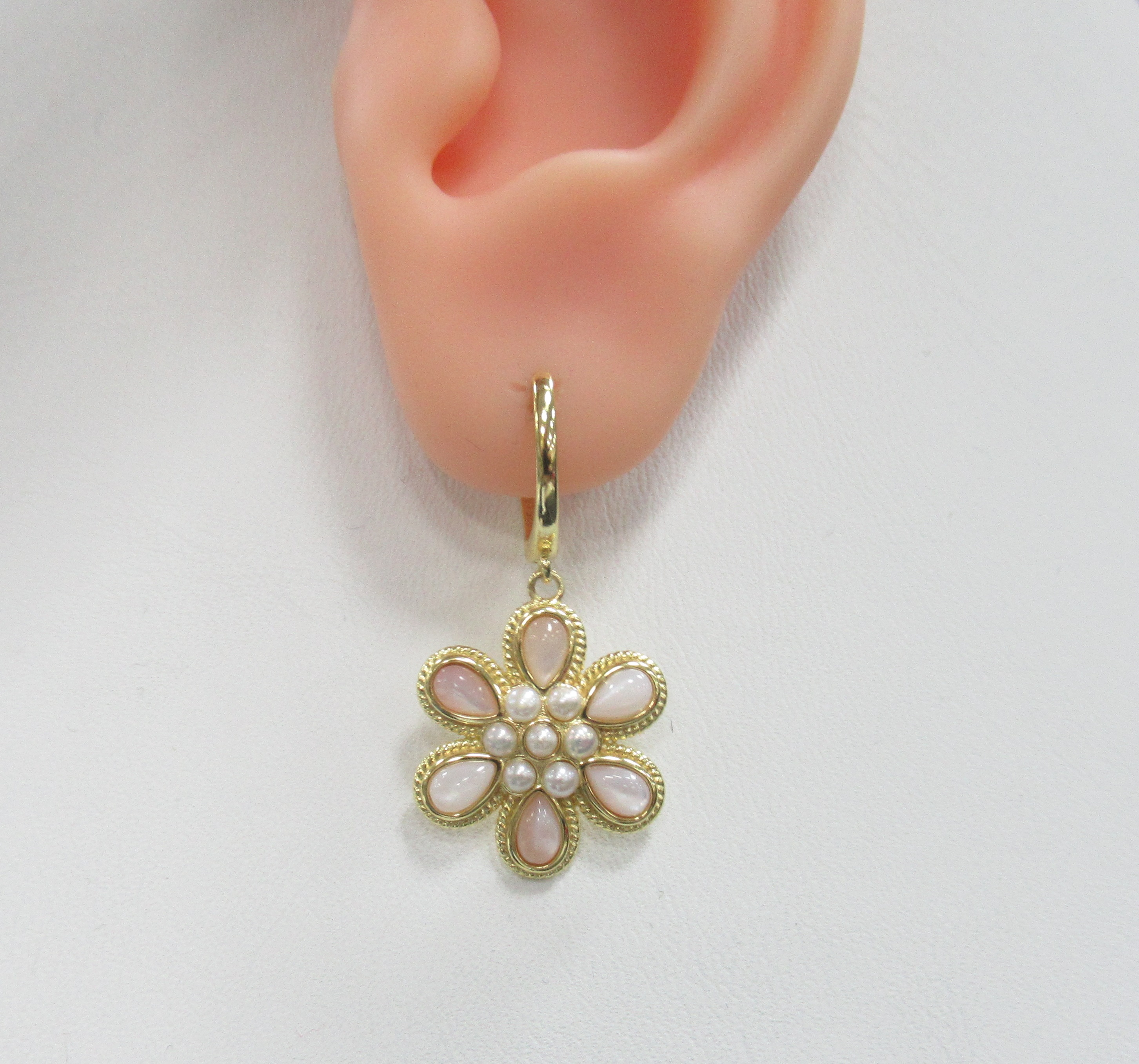 Серебряные серьги с перламутром и жемчугом